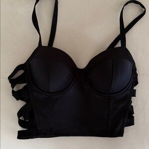 Charlotte Russe Black Strappy corset top